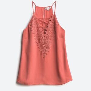 NINE BRITTON : Coral : Araminta Lace Detail Blouse Sz. XL